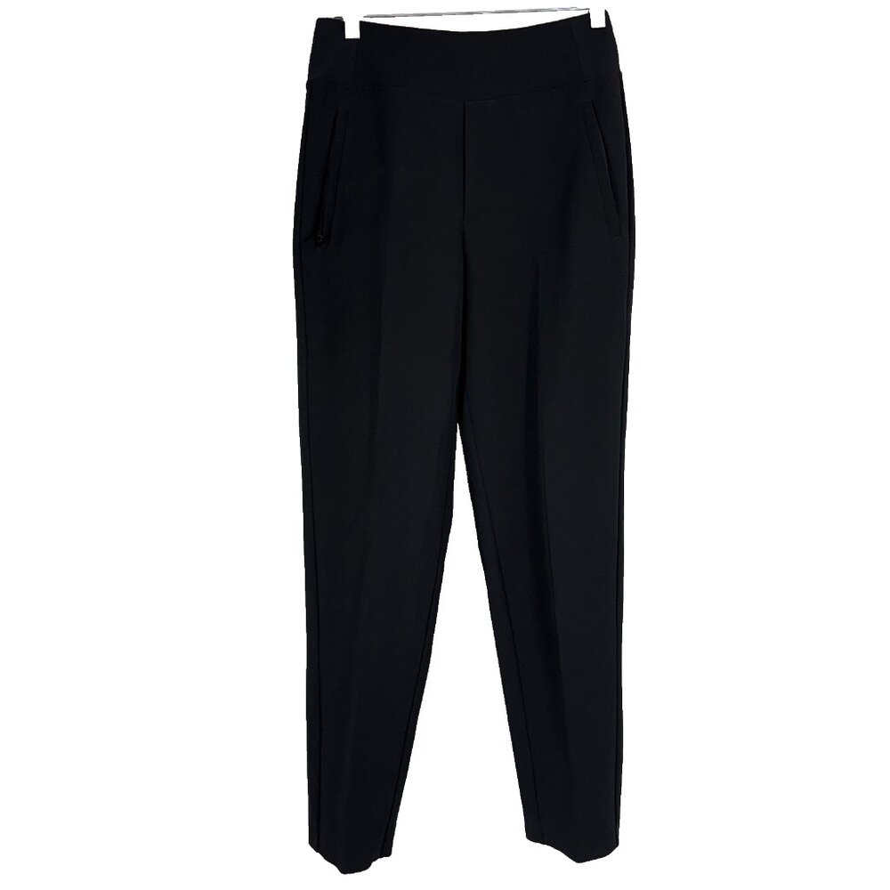 Athleta Women 0 Tall Ankle Pant Black Stretch Waist Straight Leg Commute Travel